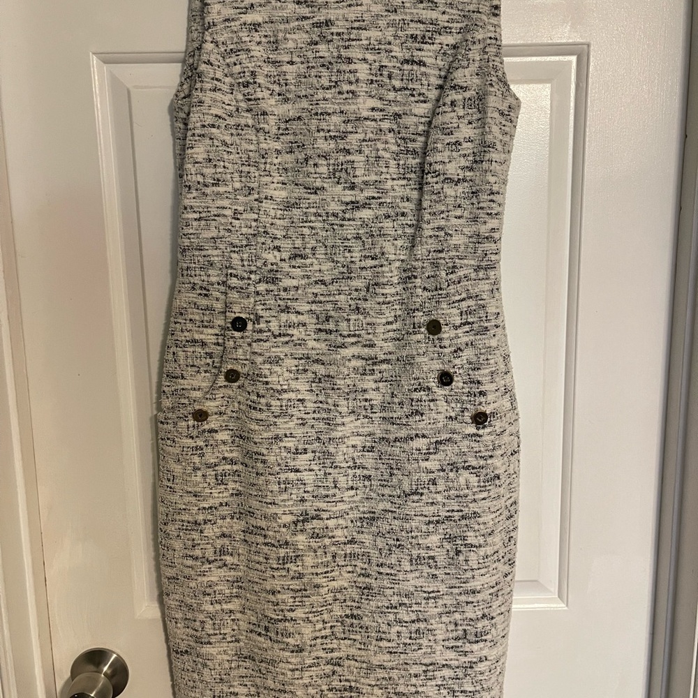Calvin Klein Textured Gray Midi Dress